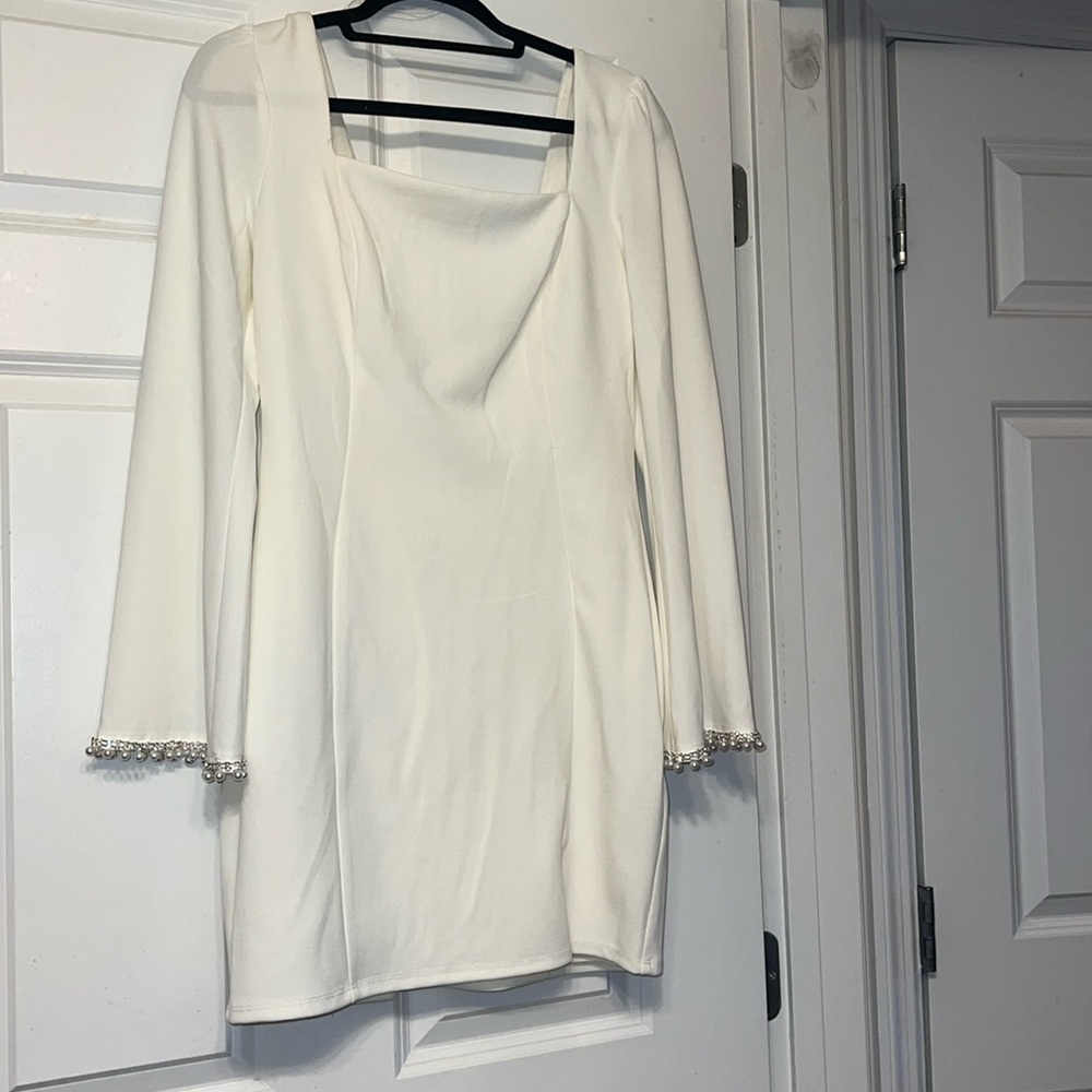 White speechless pearl sleeve dress
